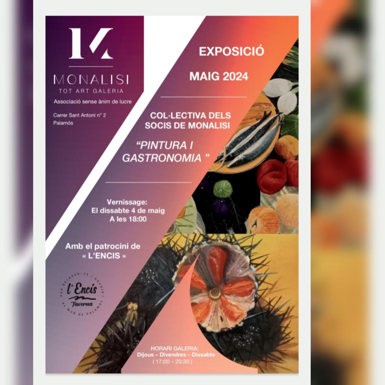 01 MONALISI PINTURA I GASTRONOMIA CARTELL