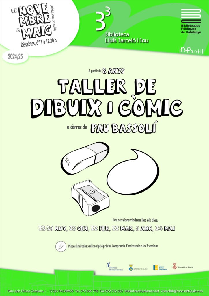 Cartell taller dibuix i comic 24 25