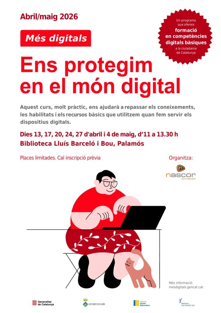 Taller Més Digitals: Ens protegim en el món digital 1 Cartell Mes digitals abr26