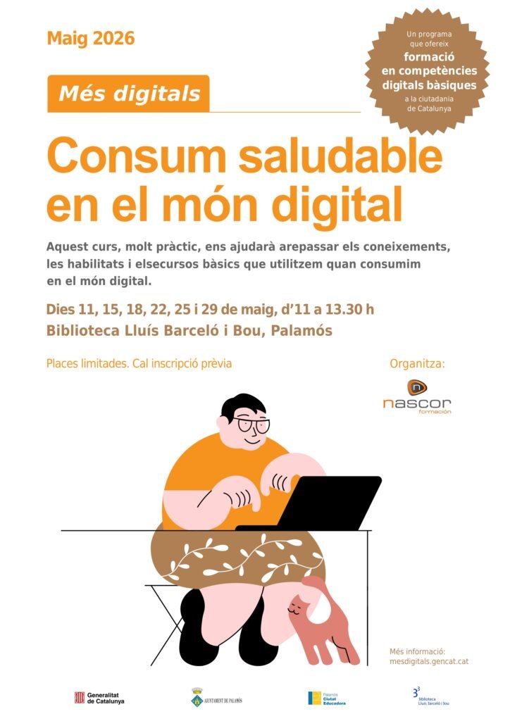 Taller Més digitals: Consum saludable en el món digital 1 Cartell Mes digitals mai26 1