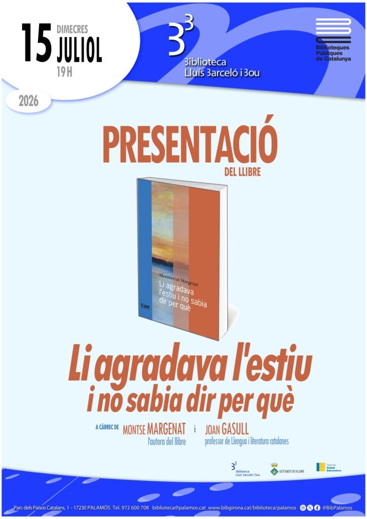 Presentació del llibre: Li agradava l'estiu i no sabia dir per què, de Montse Margenat 1 Cartell Li agradava estiu